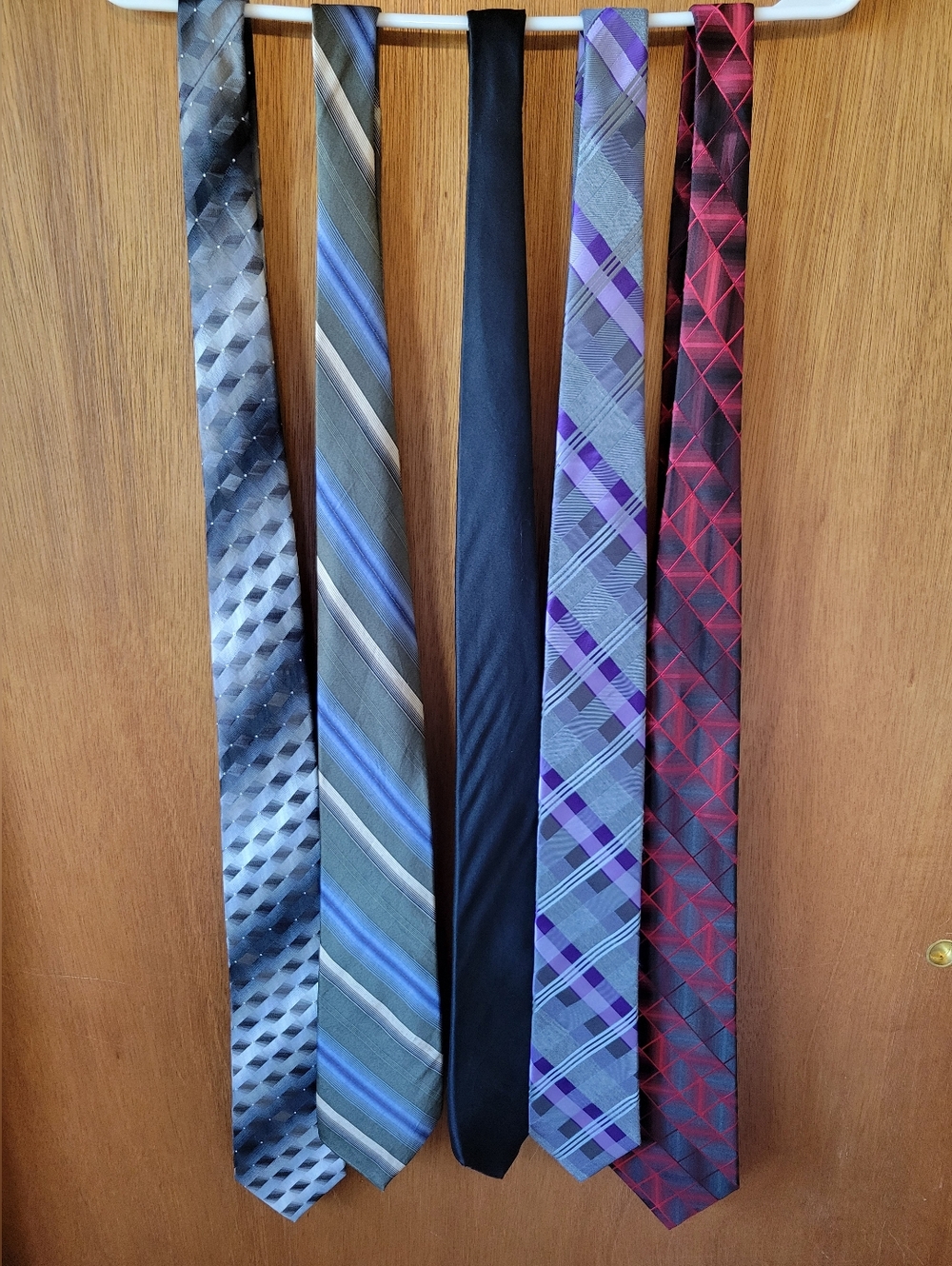 Men's Black and Multicolor Patterned Necktie Set - Formal